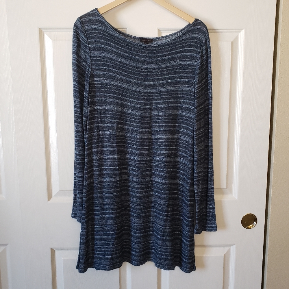 J. Jill Wearever Blue Striped Stretch Knit  Pullover Tunic. Size XL